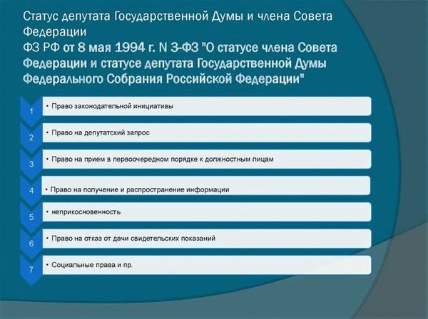 Особенности деятельности и ответственности депутата Государственной Думы РФ