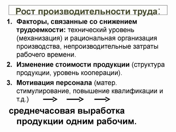 Пути повышения производительности труда