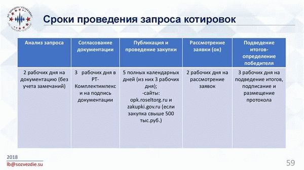 Сроки проведения и разъяснения по ходу закупки