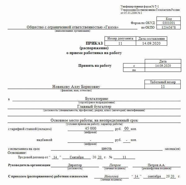 Порядок подачи заявления о приеме на работу