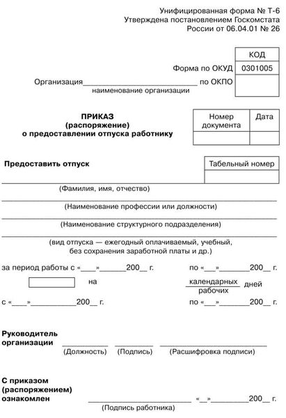 Приказы, регулирующие личный состав компании