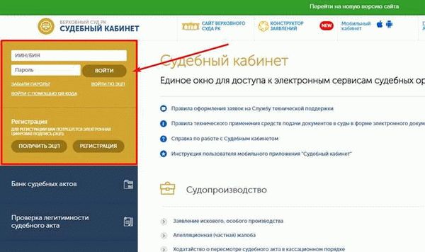 Работа с Судебным кабинетом на новостном портале Infozakon