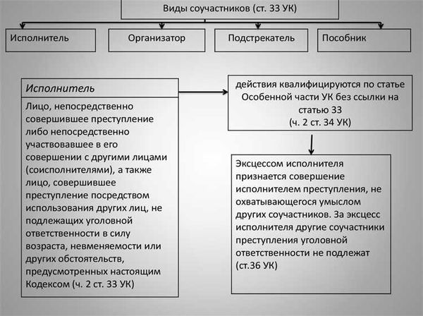 Виды соучастников преступления