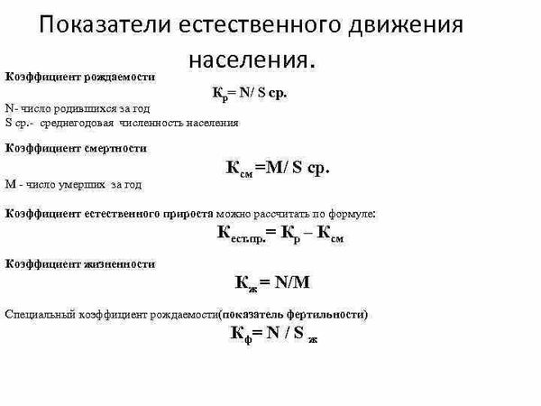 Абсолютные показатели миграции