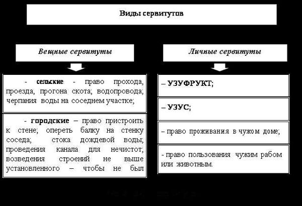 Ограничения и условия владения чужими земельными участками